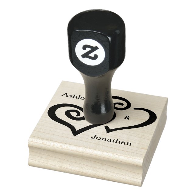 Entwined Hearts Design Wooden Stamp (Stamp)