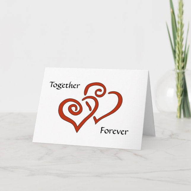 Entwined Hearts Together Forever Valentine's Card (Front)