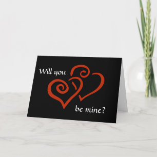 Entwined Hearts Will You Be Mine? Valentine's Card