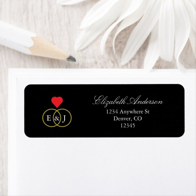 Entwined Ring Wedding Return Address (Insitu)