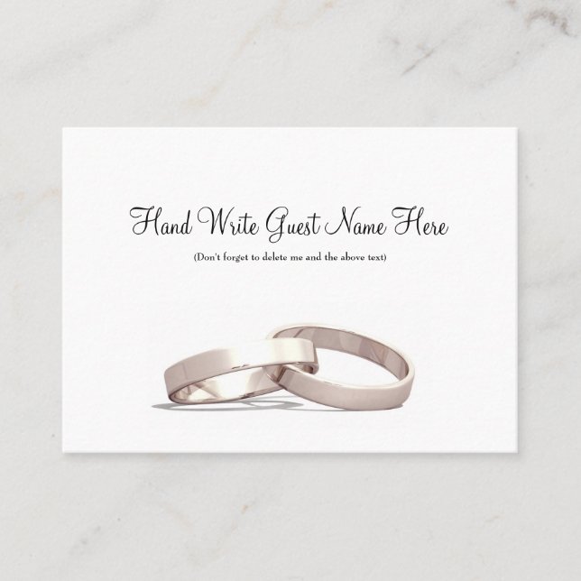 Entwined Rings Gold BLK - Place Cards (Front)