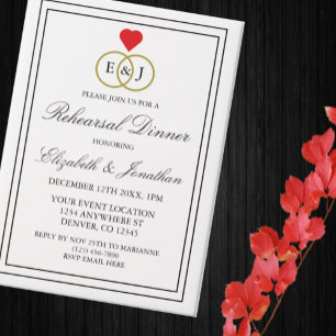 Entwined Rings Rehearsal Dinner Vellum Invitations