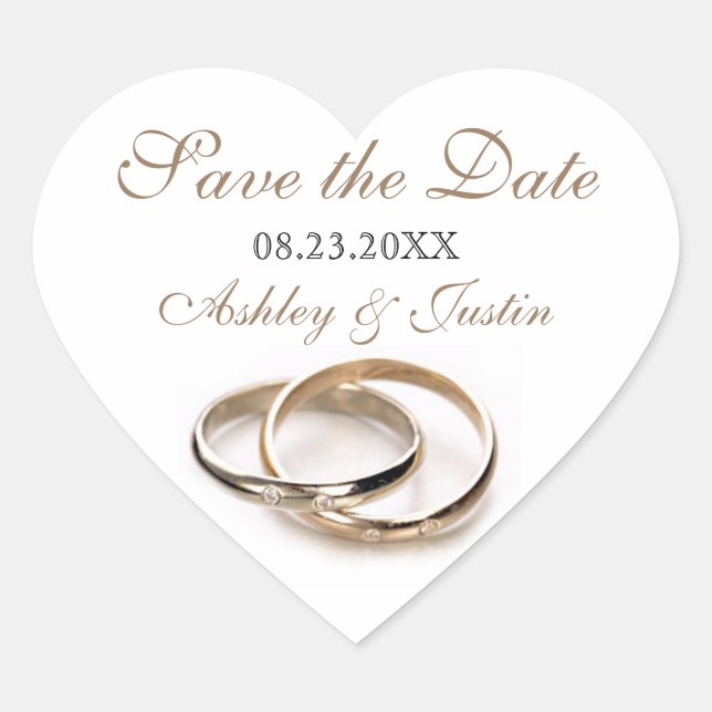 Entwined Rings Save the Date Sticker (Front)
