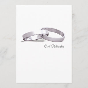 Entwined Rings Silver BLK Civil Partnership Invite