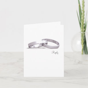 Entwined Rings Silver BLK - Reply Card