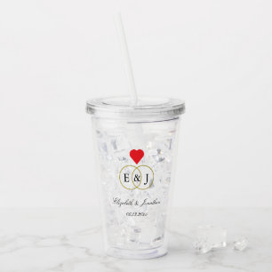 Entwined Rings Wedding Acrylic Tumbler
