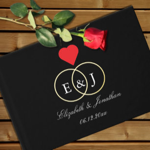 Entwined Rings Wedding Guest Book
