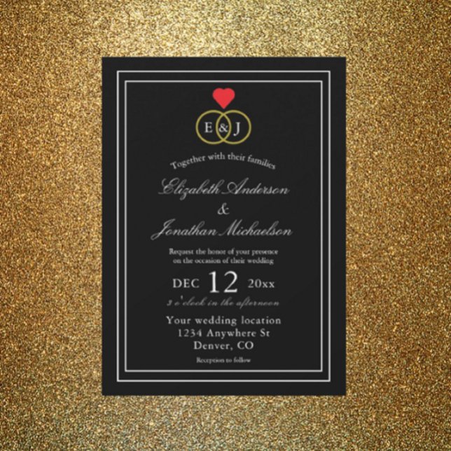 Entwined Rings Wedding Invitation (Creator Uploaded)