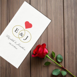 Entwined Rings Wedding Napkin