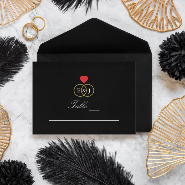 Entwined Rings Wedding Place Card (Creator Uploaded)