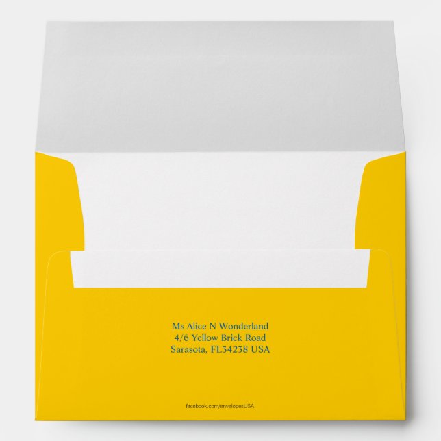 Envelope A7 Mellow Yellow Return Address (Back (Bottom))