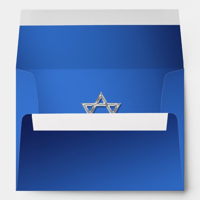 Envelope blue silver bat mitzvah (Back (Bottom))