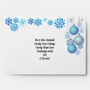 Envelope Blue & Silver Snowflake Bauble