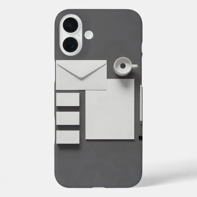 Envelope Business Card Letter and Grey Background Case-Mate iPhone Case (Back)