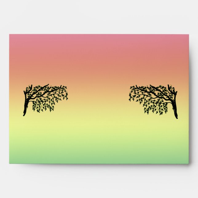 Envelope - Card - Rainbow background and Trees (Front)