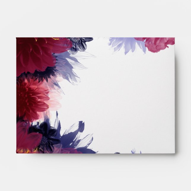 Envelope Dark Colourful Flowers Customisable (Front)