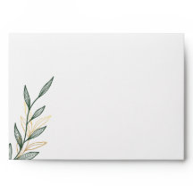 Envelope for 5x7 invitation Green Leaf Design