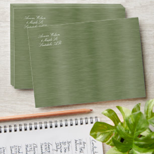Envelope for White Winterberry Green and Gold Set