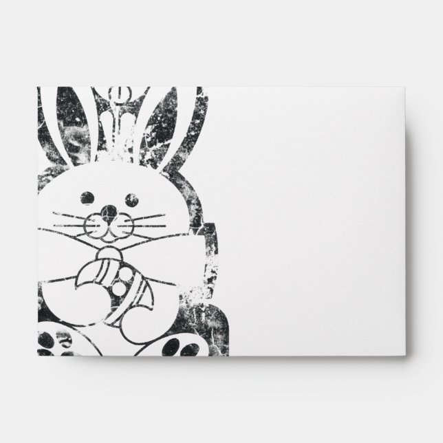 Envelope Grunge Easter Bunny Rabbit Customisable (Front)