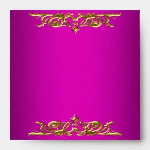 Envelope Hot Pink Gold On Gold Elegant