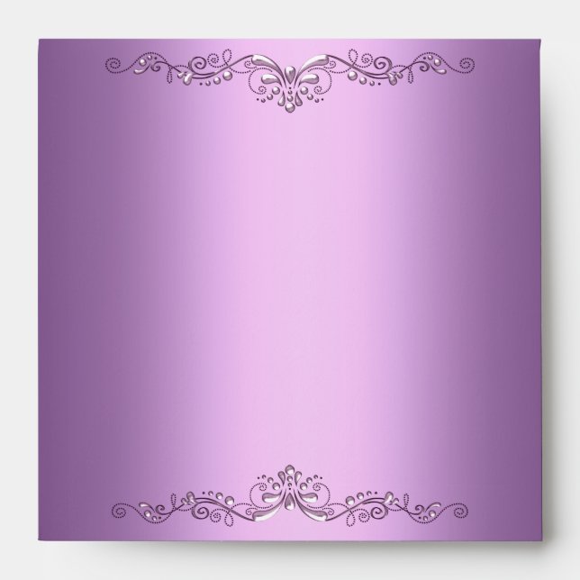 Envelope Lilac Purple Pink Silver Ornate Elegant (Front)