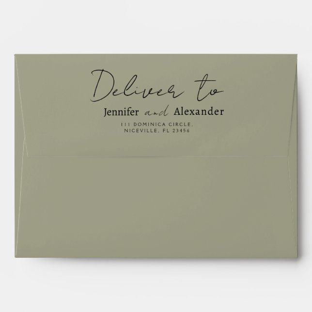 Envelope Minimalist Modern Calligraphy  (Back (Top Flap))