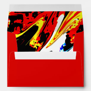 Envelope Personalised Red with Colourful Abstract
