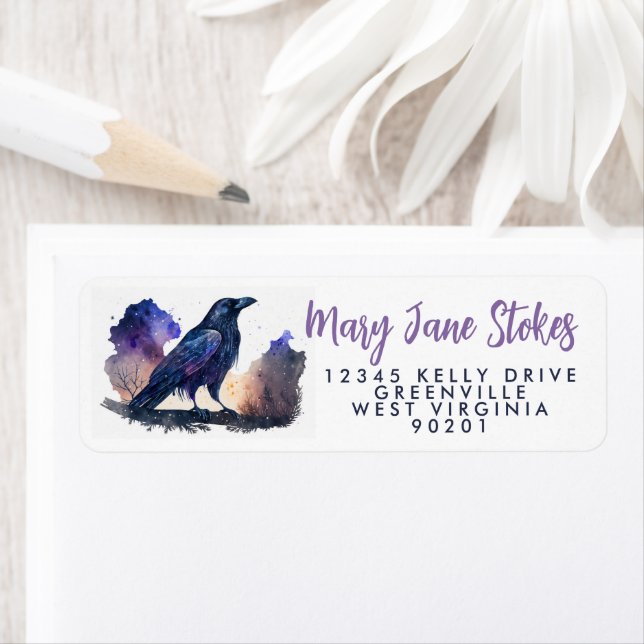 envelope RETURN ADDRESS star starry sky bird crow (Insitu)