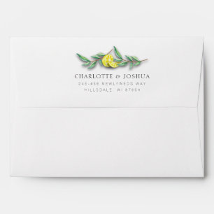 ENVELOPE   Rustic Wood Lemon Watercolor Wedding