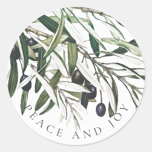 ENVELOPE SEAL : PEACE AND JOY : OLIVE BRANCH (Front)