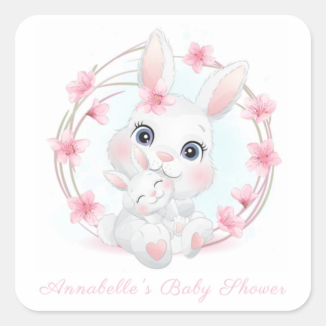 ENVELOPE SEAL STICKER : BABY BUNNIES (Front)