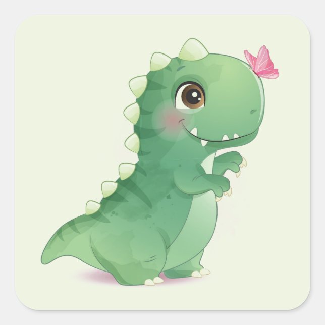 ENVELOPE SEAL STICKER : BABY DINOSAUR (Front)