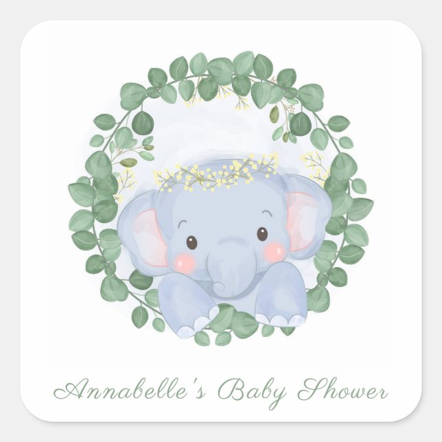 ENVELOPE SEAL STICKER : BABY ELEPHANT :  (Front)