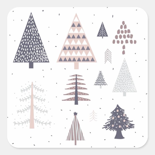ENVELOPE SEAL STICKER : CHRISTMAS TREES (Front)