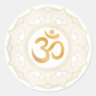 ENVELOPE SEAL STICKER : GOLD MANDALA & OHM
