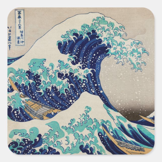 ENVELOPE SEAL STICKER : HOKUSAI : THE WAVE  (Front)