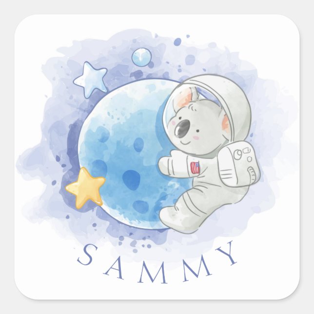 ENVELOPE SEAL STICKER : KOALA ON THE MOON (Front)