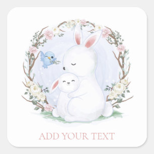 ENVELOPE SEAL STICKER : MOTHER + BABY BUNNIES