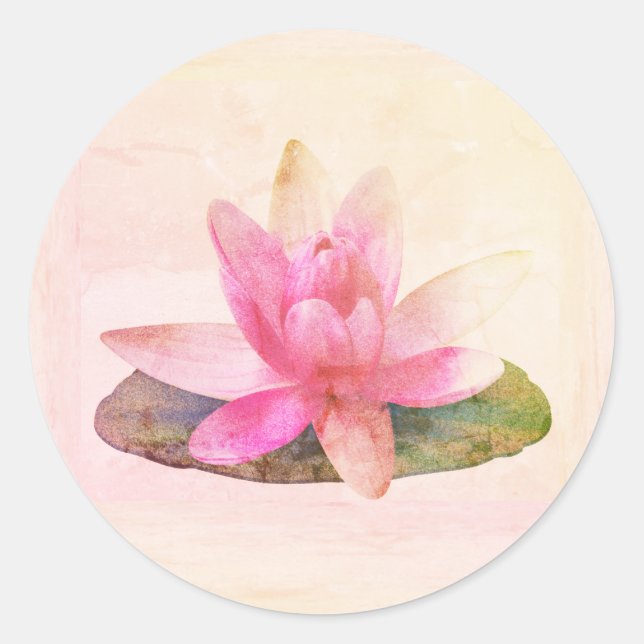 ENVELOPE SEAL STICKER : PINK LOTUS (Front)