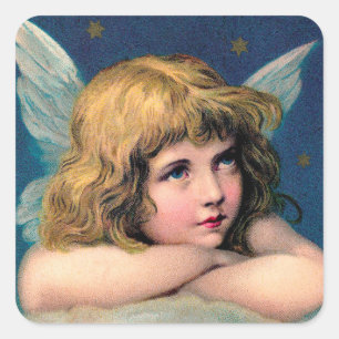 ENVELOPE SEAL STICKER : VINTAGE CHRISTMAS ANGEL