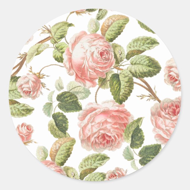 ENVELOPE SEAL STICKER : VINTAGE ROSES (Front)