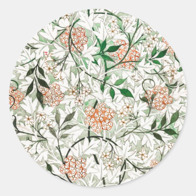 ENVELOPE SEAL STICKER  : WILLIAM MORRIS : JASMINE (Front)