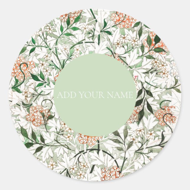 ENVELOPE SEAL STICKER : WILLIAM MORRIS : JASMINE (Front)