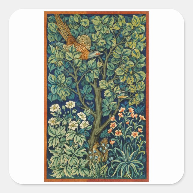 ENVELOPE SEAL STICKER WILLIAM MORRIS "PHEASANT" (Front)