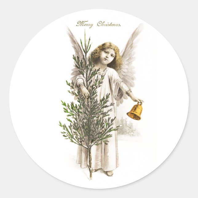 ENVELOPE SEAL : VINTAGE CHRISTMAS ANGEL (Front)