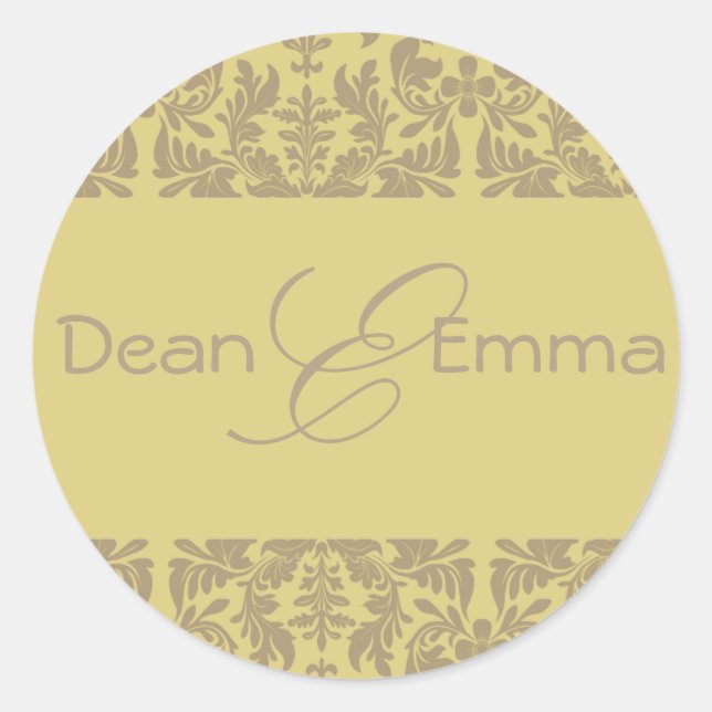 Envelope Sealers Gift with monogram Classic Round Sticker (Front)