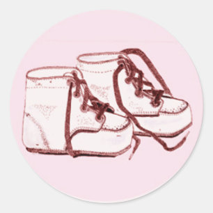 Envelope Seals Pink Vintage Baby Shoes