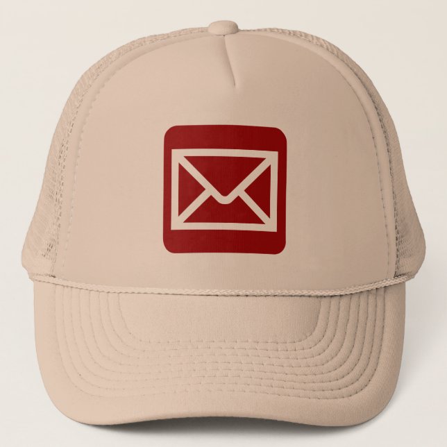 Envelope Sign - Ruby Red Trucker Hat (Front)