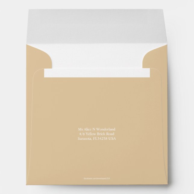 Envelope Square Beige Return Adress (Back (Bottom))