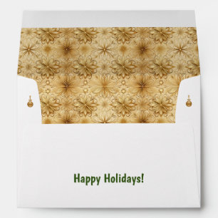 Envelope to Holiday Letter w Photo - Gold Floral